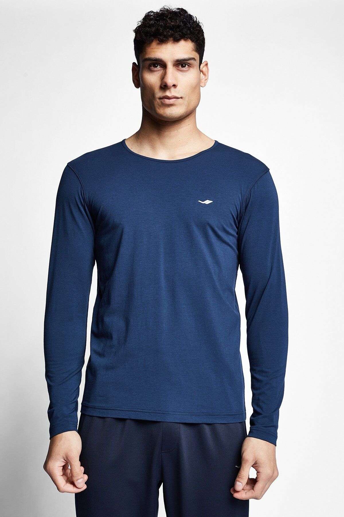Lescon Safir Mavi Erkek Uzun Kollu T-shirt 21S-1236-21N